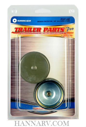 Redline Trailer Repair Parts RG07-040 Chrome 1.98 Inch Bearing Protectors With Covers - Pair